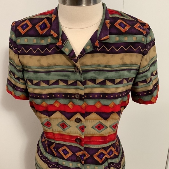 J. Stevens Petites by Carol Escritor Colorful MIDI Dress, no wear, beautiful! - Picture 2 of 4